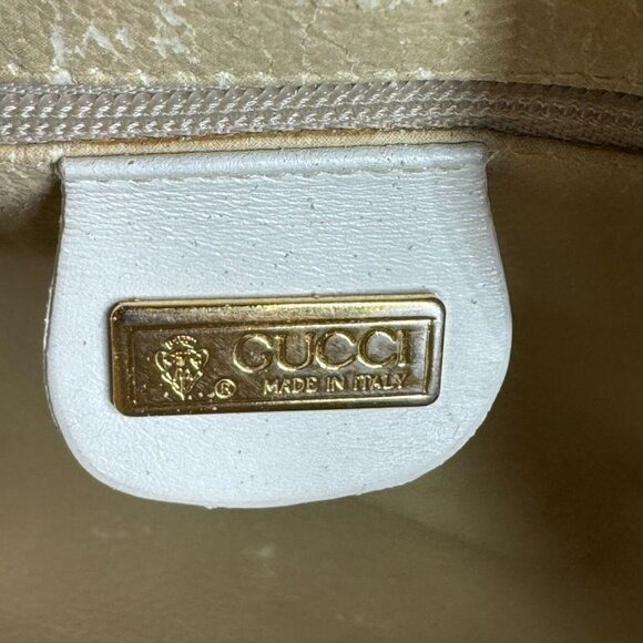 Vintage GUCCI White GG Monogram Coated Canvas Small Shoulder Crossbody Bag - Picture 4 of 16